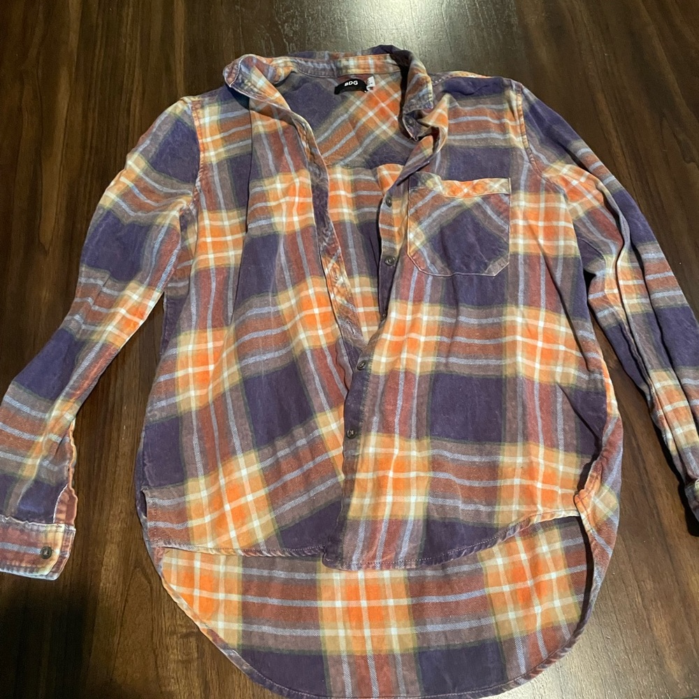 Urban outfitters BDG orange and purple plaid size small